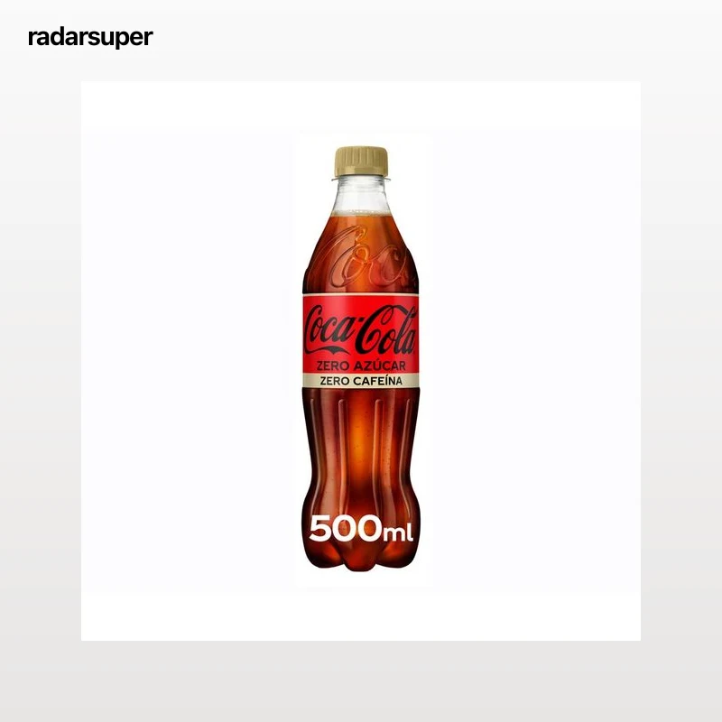 COCA COLA ZERO ZERO Refresco de cola Zero sin azúcar y sin cafeína botella de 500ml