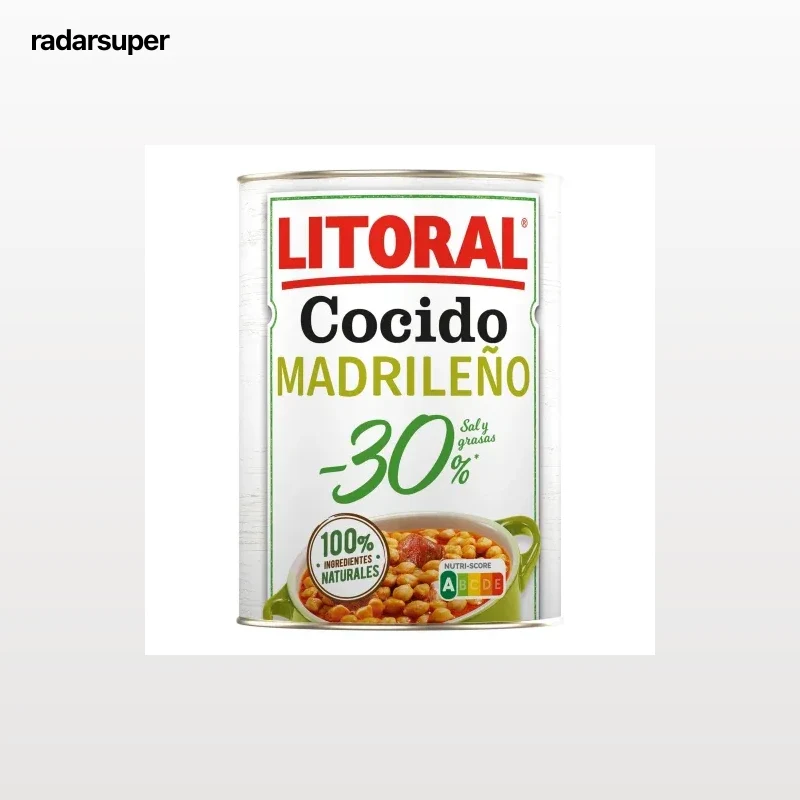 Cocido madrileño -30% sal y grasas Litoral sin gluten 425 g.