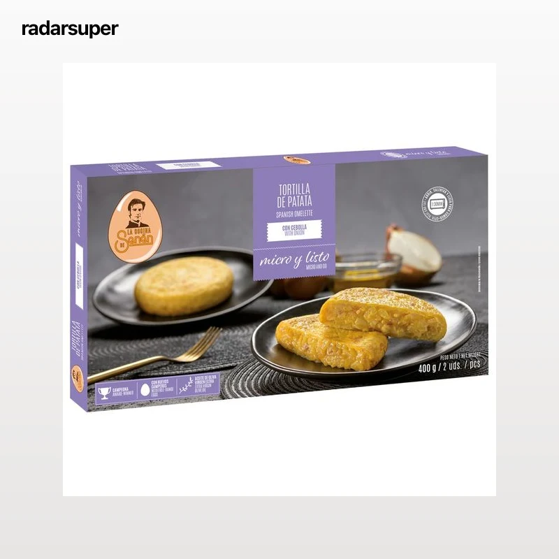 LA COCINA DE SENÉN Tortilla de patata con cebolla, lista para calentar y comer 2 uds 400 g.