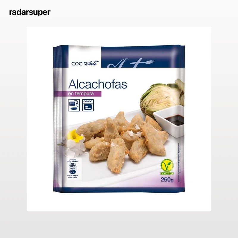 COCINARTE Trocitos de alcachofa envueltos en una capa de tempura ligera y crujiente  250 g.