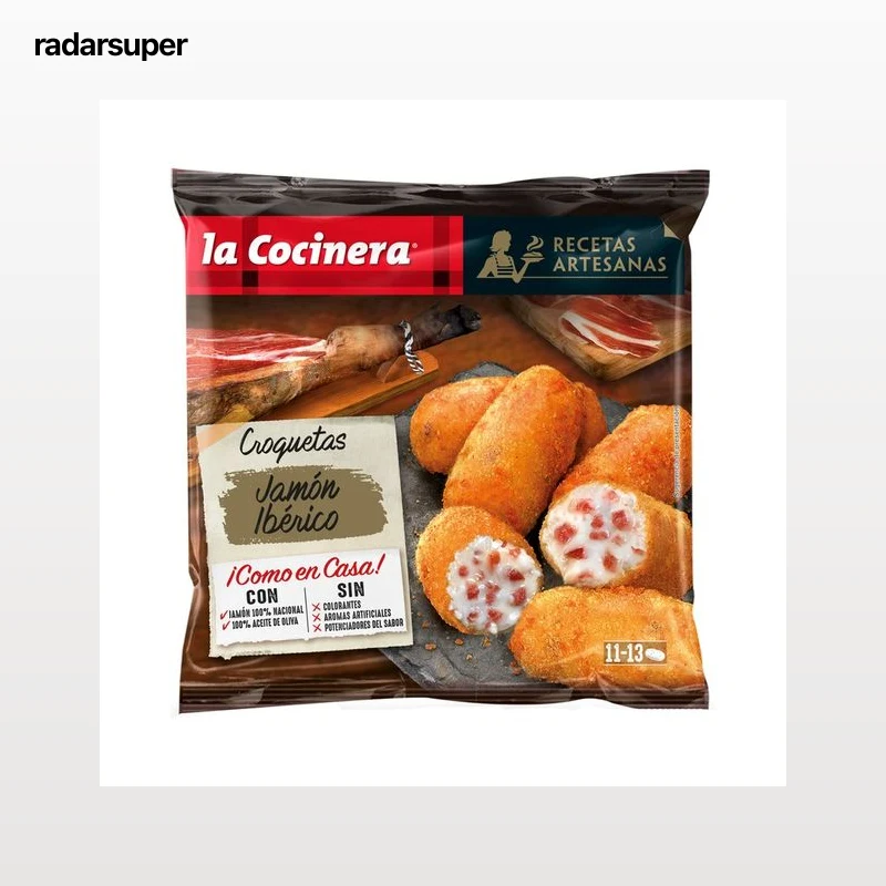 LA COCINERA Croquetas artesanas de jamón ibérico (100% nacional) Recetas artesanas 400 g.