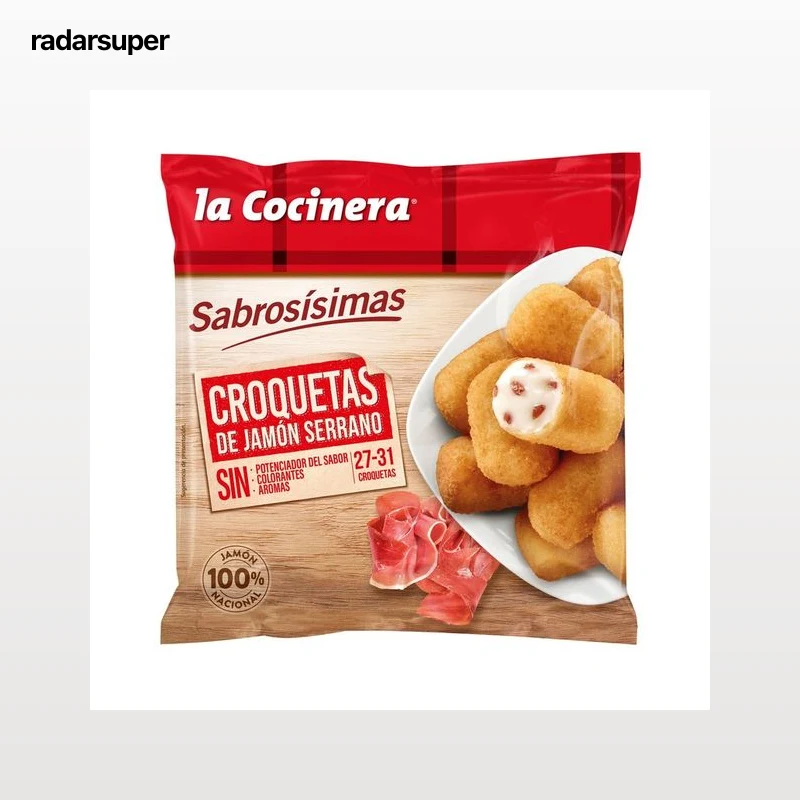 LA COCINERA Croquetas ultracongeladas de jamón serrano Sabrosísimas 500 g.
