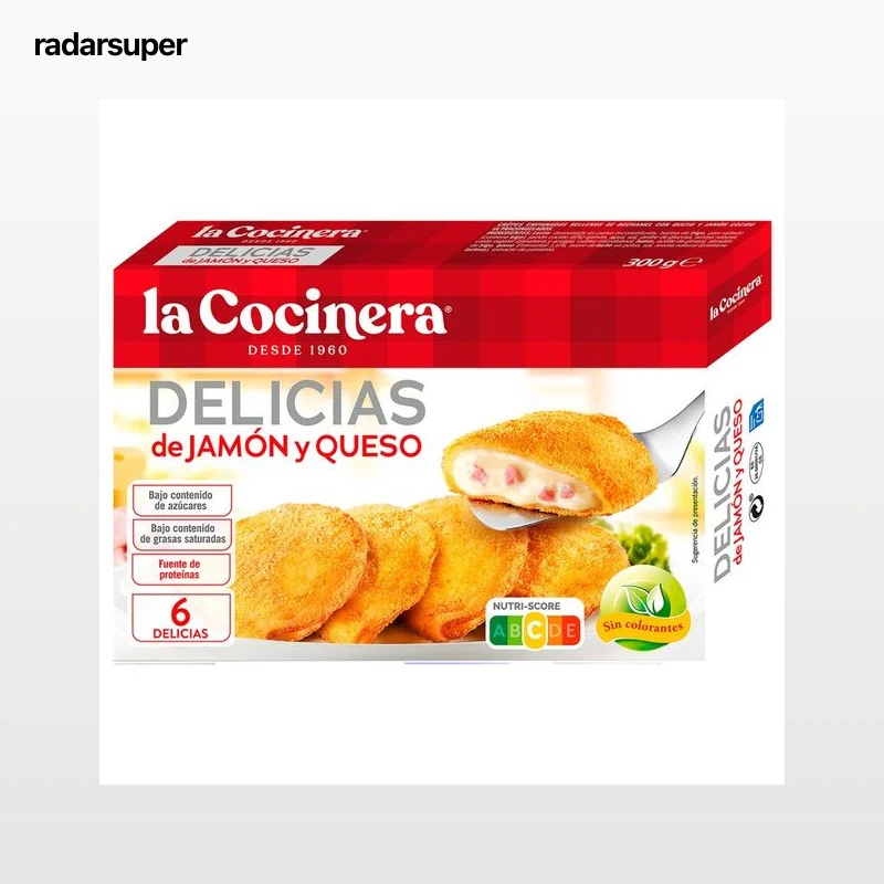 LA COCINERA Delicias (crepes) rellenos de jamón y queso 300 g.