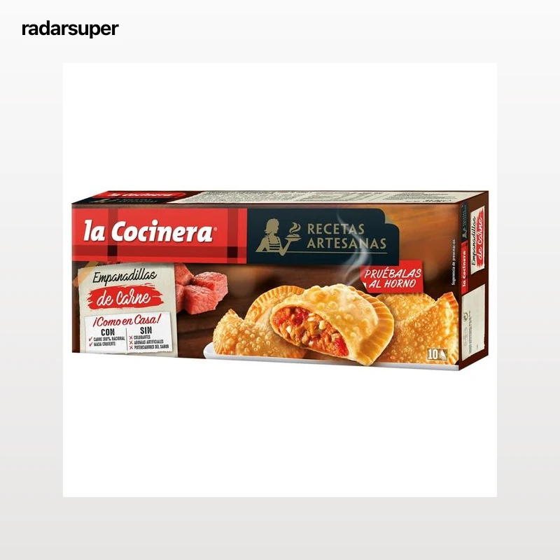 LA COCINERA Empanadillas de masa crujiente, rellenas de carne de origen 100% nacional Recetas artesanas 10 uds.