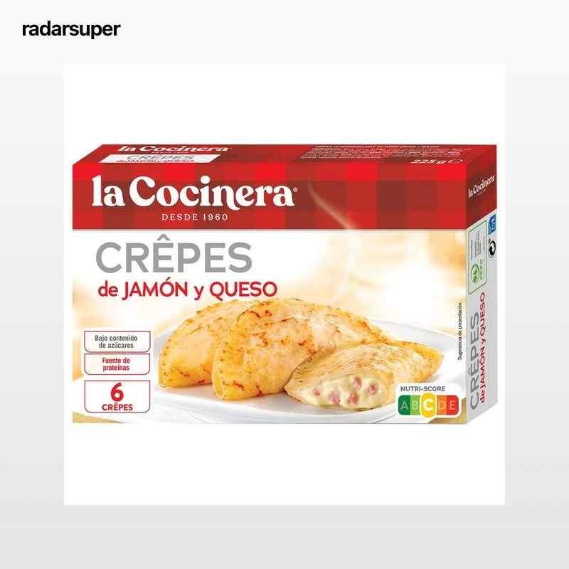 LA COCINERA Mini crepes rellenos de jamón y queso 255 g.