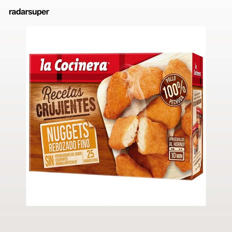 LA COCINERA Nuggets de pollo con rebozado fino Recetas curjientes 400 g.