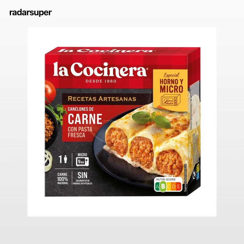 LA COCINERA Recetas artesanas Canelones de pasta fresca rellenos de carne 280 g.
