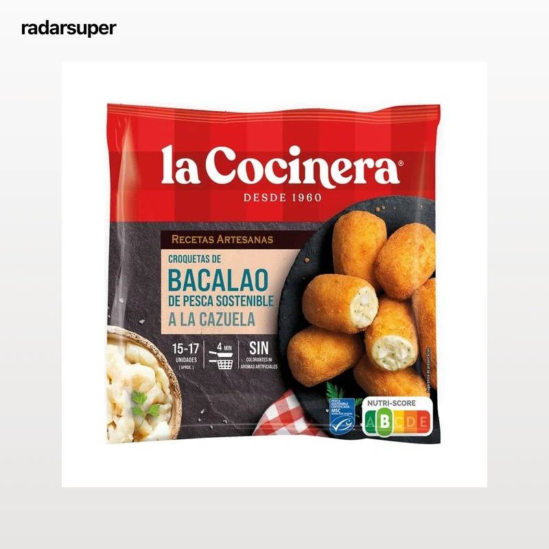 LA COCINERA Recetas artesanas Croquetas artesanas de bacalao (MSC) a la cazuela 500 g.