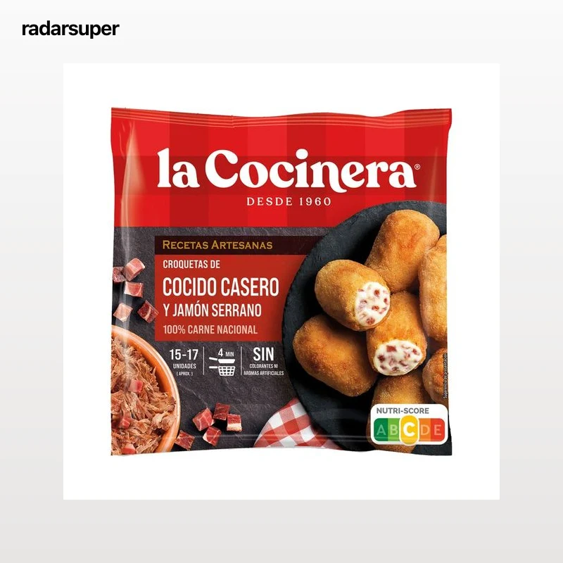 LA COCINERA Recetas artesanas Croquetas artesanas de cocido casero con jamón serrano 500 g.