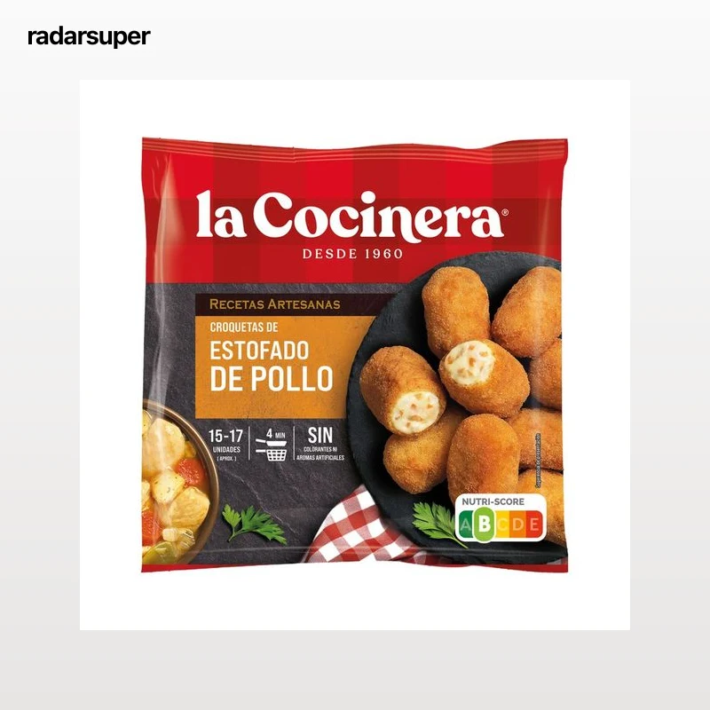 LA COCINERA Recetas artesanas Croquetas congeladas de estofado de pollo 500 g.