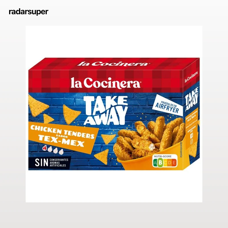 LA COCINERA Take awake Tiras de pollo empanados con nachos (chicken tenders) sabor tex - mex 220 g.