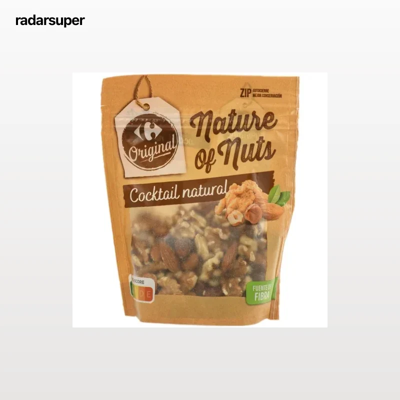 Cocktail de frutos secos al natural Carrefour Original doy pack 180 g.