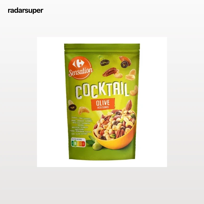 Cocktail de frutos secos con olivas Sensation Carrefour doy pack 200 g.