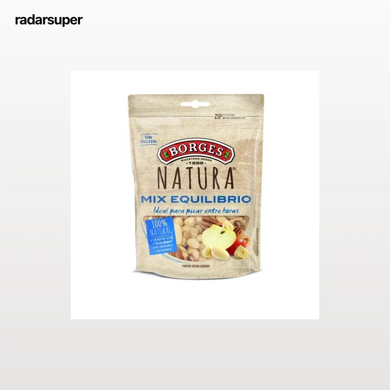 Cocktail de frutos secos crudos Borges sin gluten doy pack 130 g.