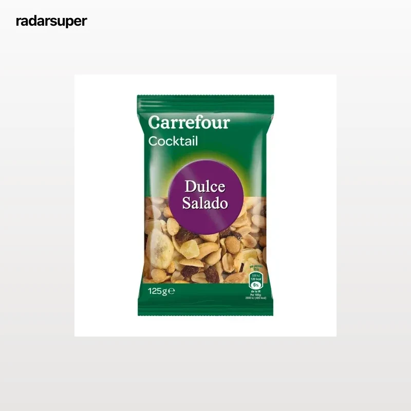 Cocktail de frutos secos dulce y salado Carrefour 125 g.