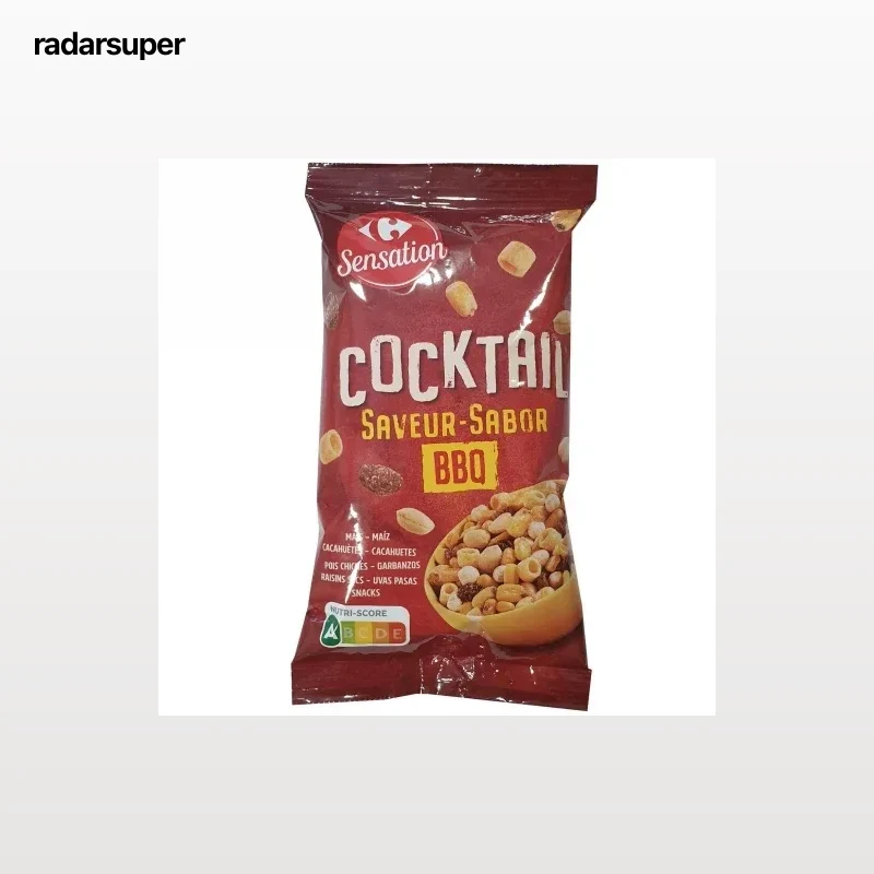 Cocktail de frutos secos sabor barbacoa Carrefour 200 g.