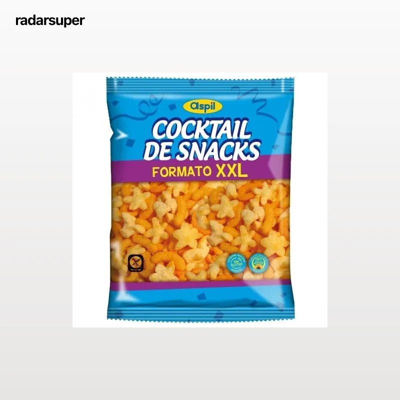 Cocktail de snakcs con aceite de girasol XXL Aspil sin gluten 225 g.