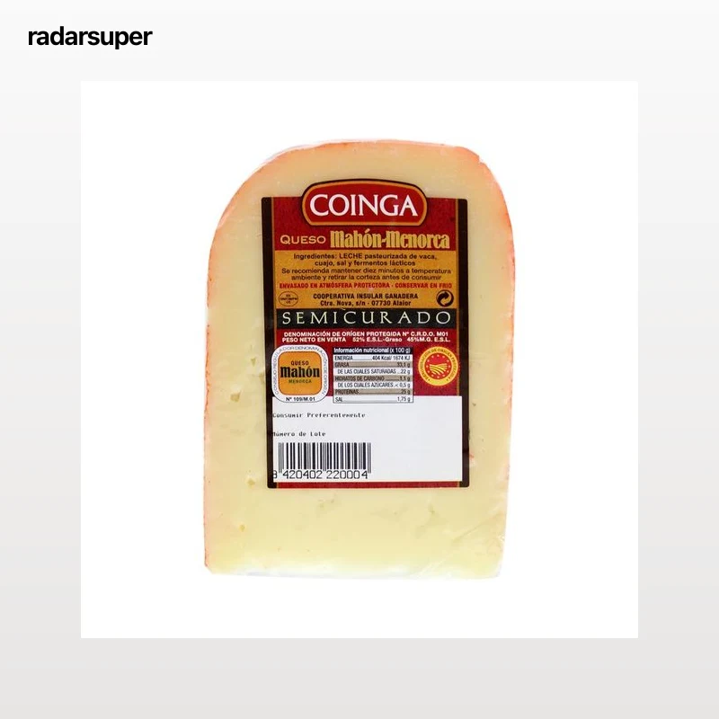 COINGA Queso semicurado Mahón Menorca COINGA 225 g.