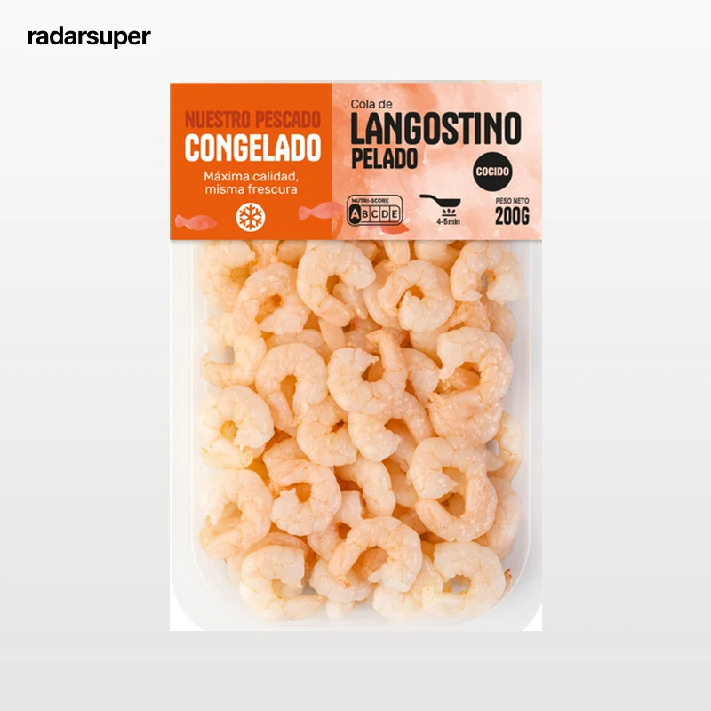 Cola de langostino blanco pelado cocido 200g