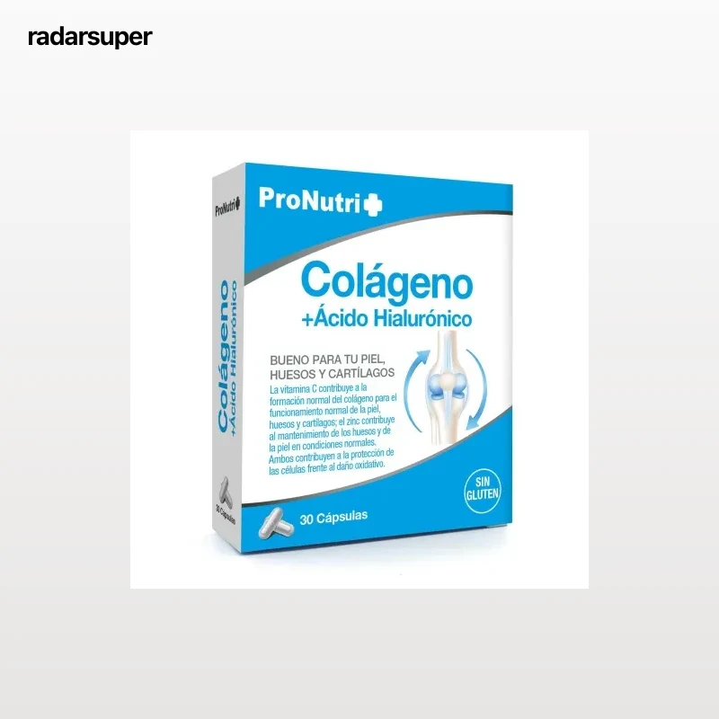 Colágeno con ácido hialurónico Pronutri sin gluten 30 ud.