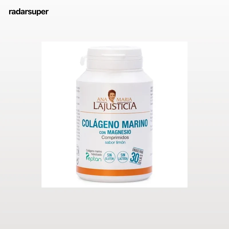 Colágeno marino con magnesio sabor limón  Ana María Lajusticia  sin gluten y sin lactosa 180 ud.
