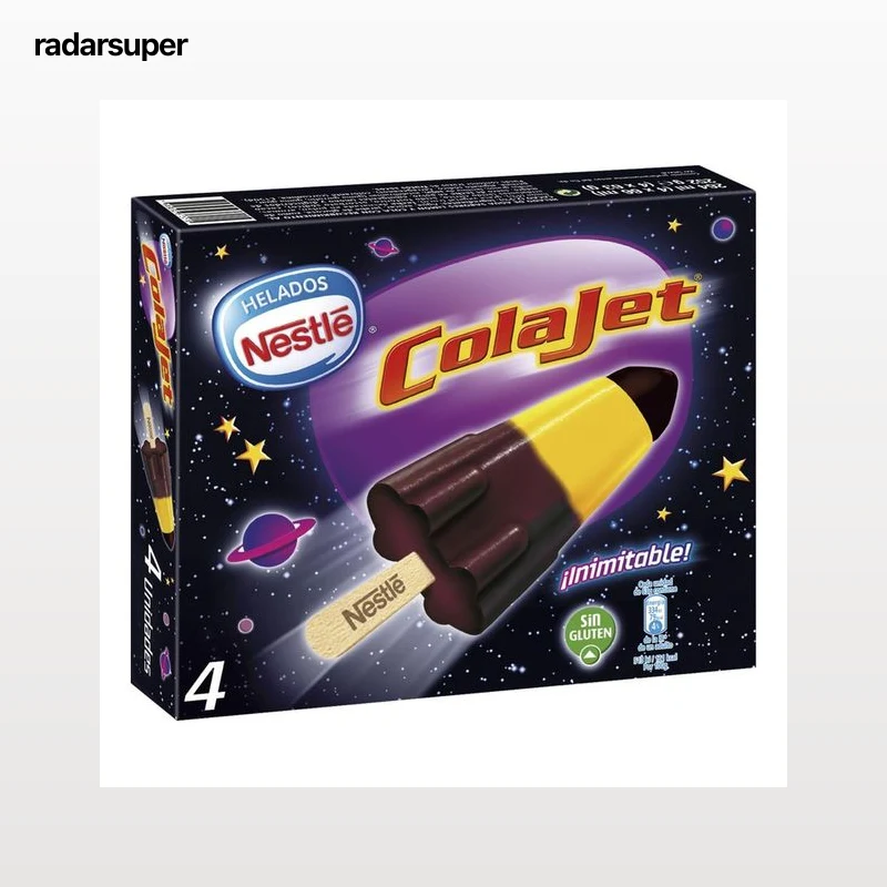 COLAJET Polo sin gluten, con sabor a chocolate, cola y limón 4 x 66 ml.