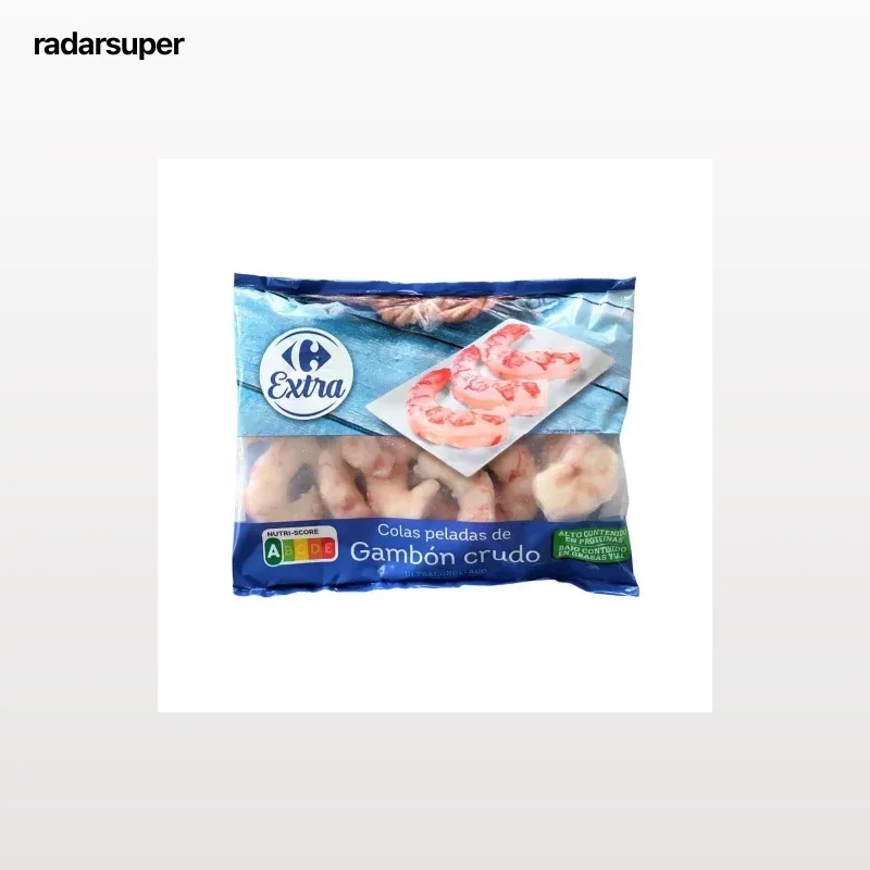 Colas peladas de gambón crudo Carrefour 250 g.