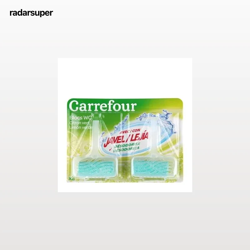 Colgador WC con lejía aroma limón verde Carrefour 2 ud.
