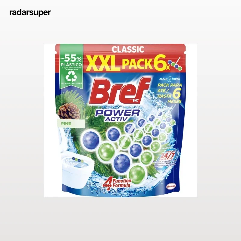 Colgador WC poder activo pino Bref 6 ud.