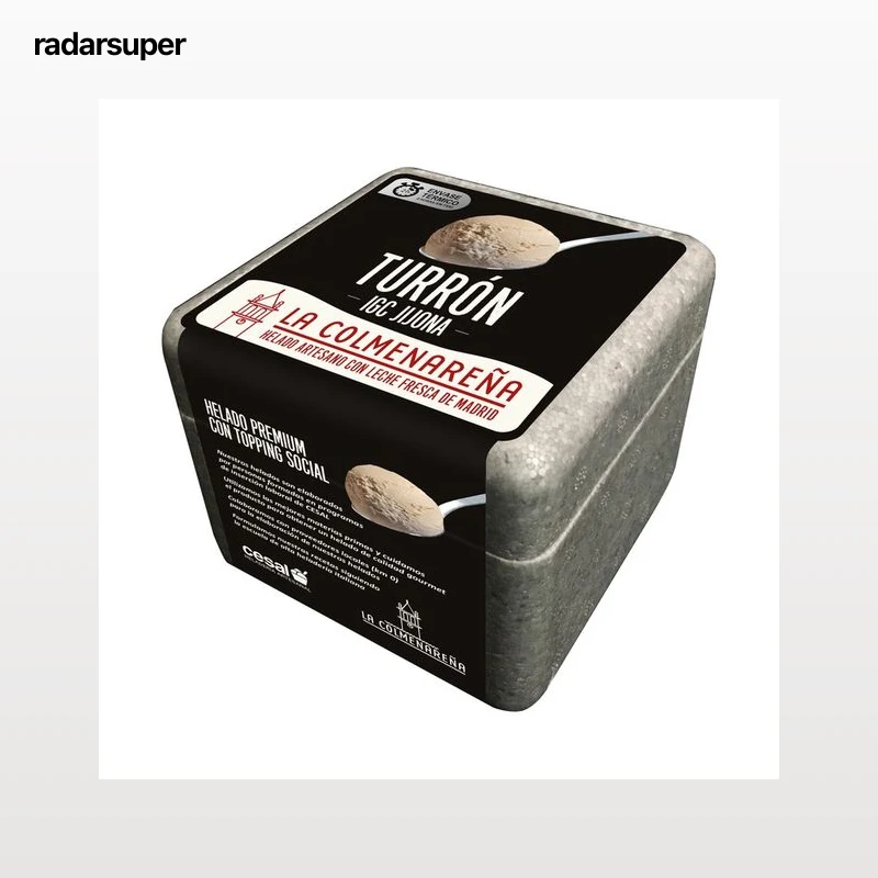 LA COLMENAREÑA Tarrina de helado artesano de turrón, con IGC Jijona 500 ml.