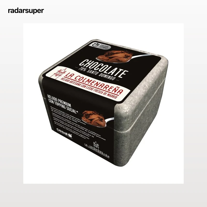 LA COLMENAREÑA Tarrina de helado cremoso de chocolate (70%) de Santo Domingo 500 ml.