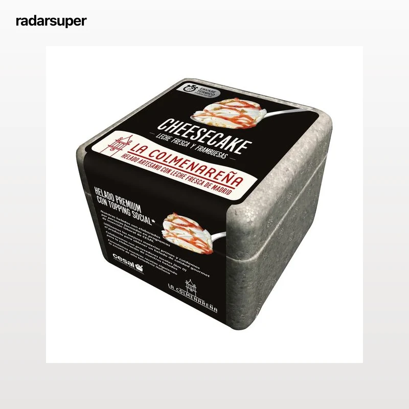 LA COLMENAREÑA Tarrina de helado cremoso sabor tarta de queso, elaborado con leche y nata de la sierra de Madrid 500 ml.