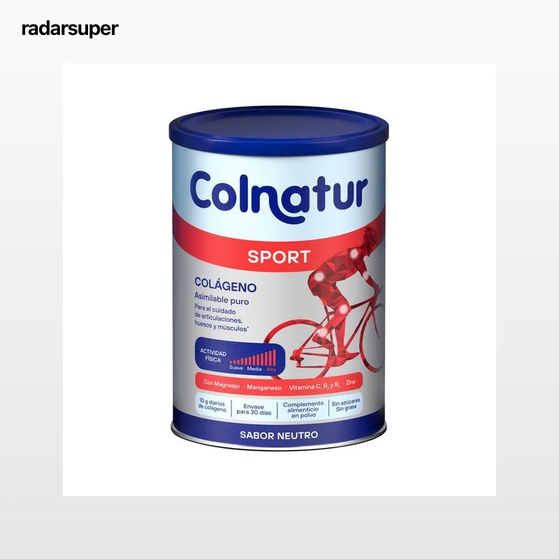 COLNATUR Sport Colágeno natural asimilable puro, con sabor neutro y presentación en polvo 330 g.