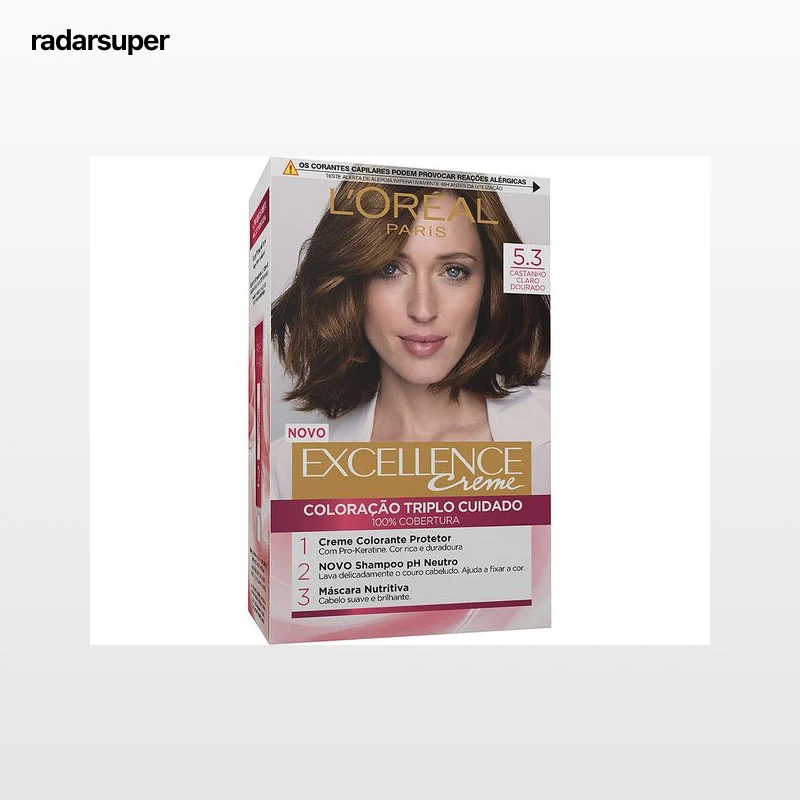 COLORAÇÃO EXCELLENCE CREME LONGA DURAÇÃO Nº5.3 CASTANHO CLARO DOURADO UN