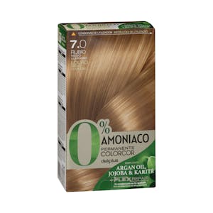 Coloración permanente 0% amoníaco 7.0 rubio medio luminoso Colorcor