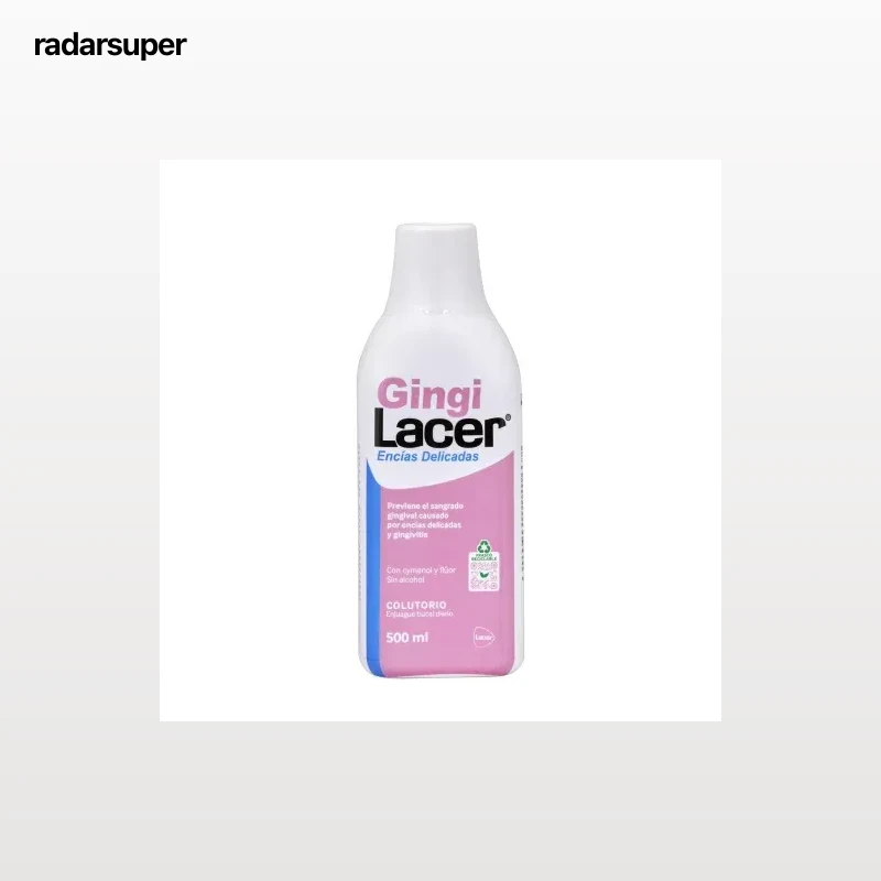 Colutorio de uso diario que previene el sangrado gingival causado por encías delicadas y gingivitis Gingilacer 500 ml.