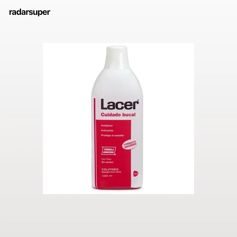 Colutorio de uso diario sin alcohol previene caries dental Lacer 1000 ml.