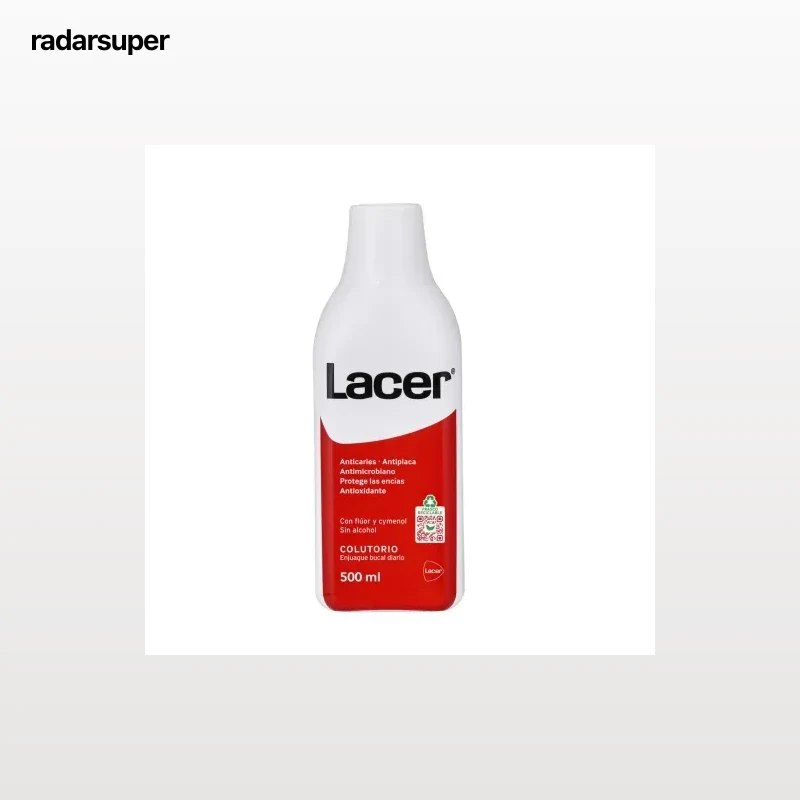 Colutorio de uso diario sin alcohol previene caries dental Lacer 500 ml.