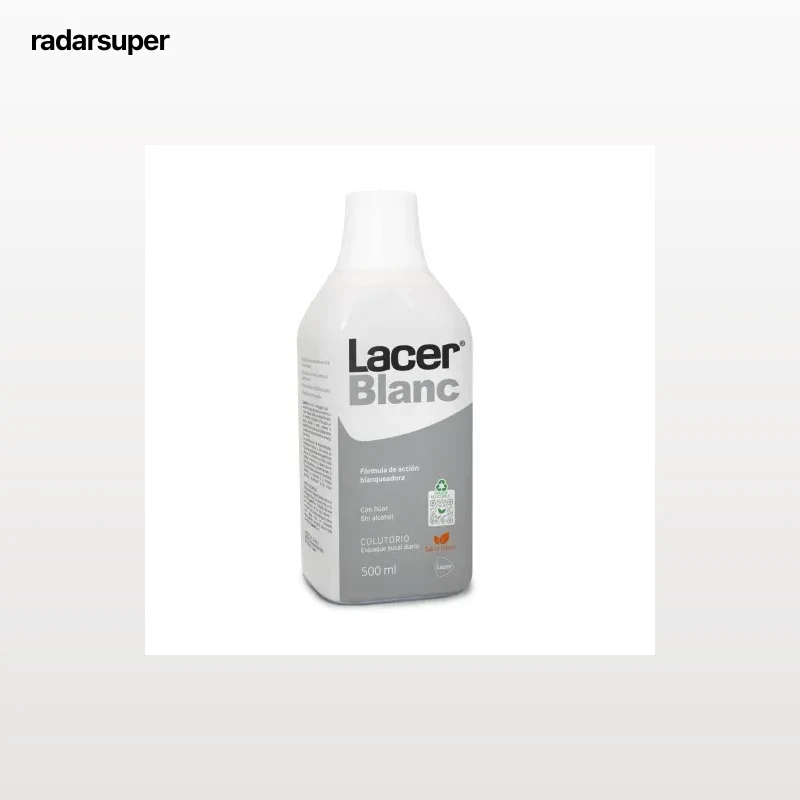 Colutorio diario fórmula de acción blanqueadora con flúor sin alcohol sabor citrus Lacer Blanc 500 ml.