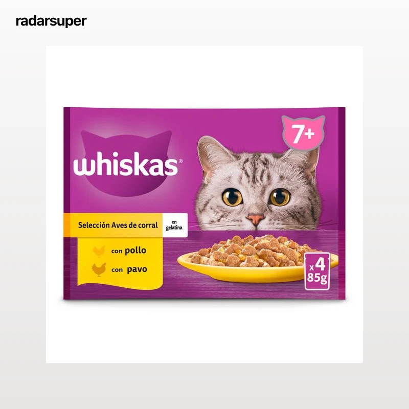 Comida para gatos con pollo y pavo Whiskas 4x85g