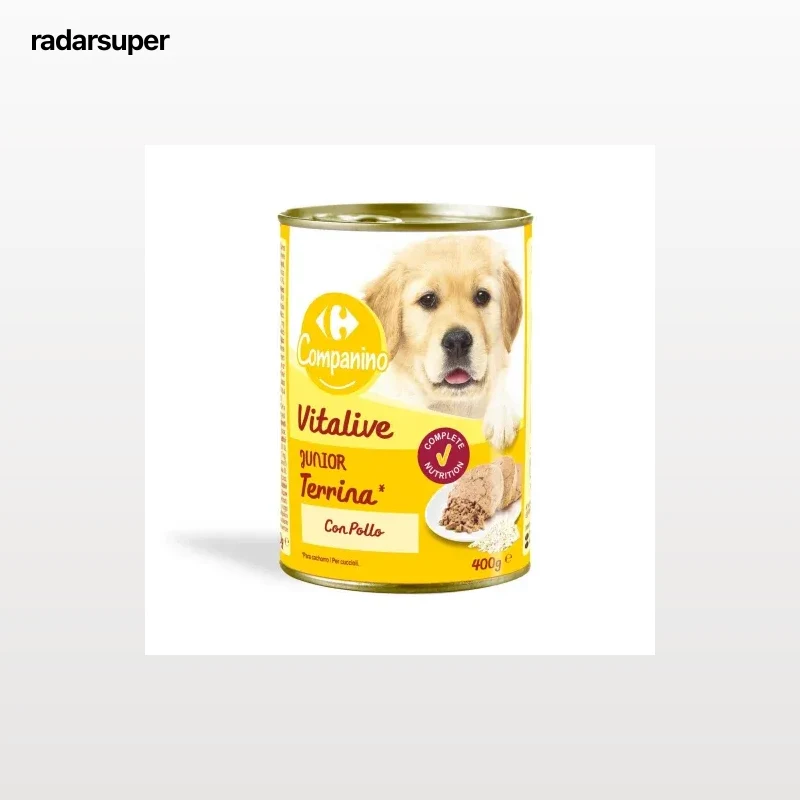 Comida húmeda con pollo para perro junior Companino 400 g.