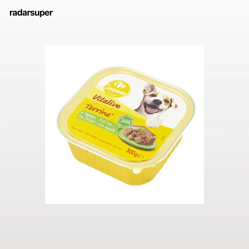 Comida húmeda de cordero para perro adulto Carrefour 300 g.