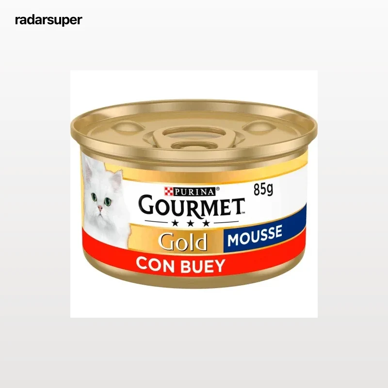 Comida húmeda de mousse buey para gato adulto Purina Gourmet Gold 85 g.