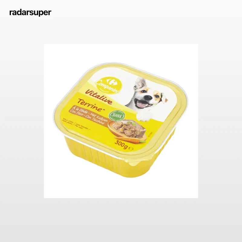 Comida húmeda de pavo para perro adulto Carrefour 300 g.