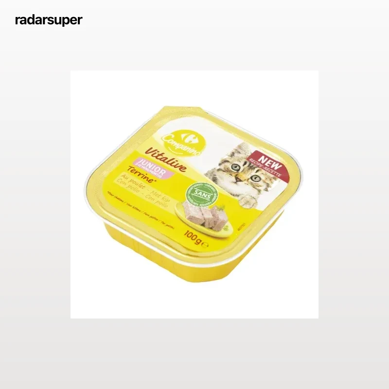 Comida húmeda de pollo para gato junior Vitalive Carrefour 100 g.