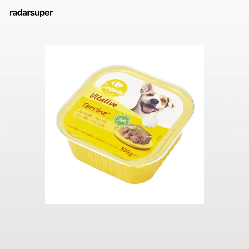 Comida húmeda de pollo para perro adulto Carrefour Vitalive 300 g.