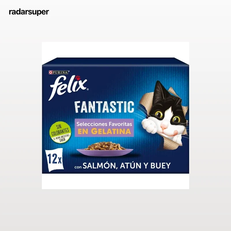 Comida húmeda en gelatina selecciones favoritas para gatos Purina Felix Fantastic 12x85 g
