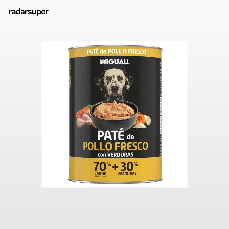 Comida húmeda en paté de pollo y verduras para perro Miguau 400 g.