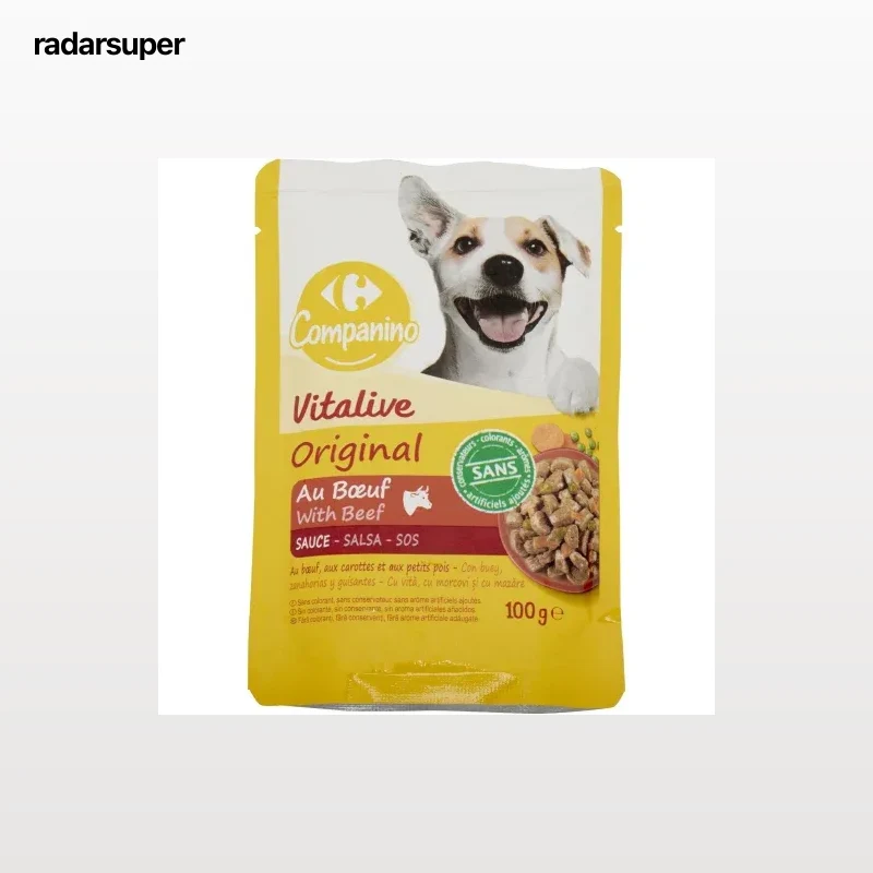 Comida húmeda en salsa para perro Vitalive Carrefour Companino 100 g.