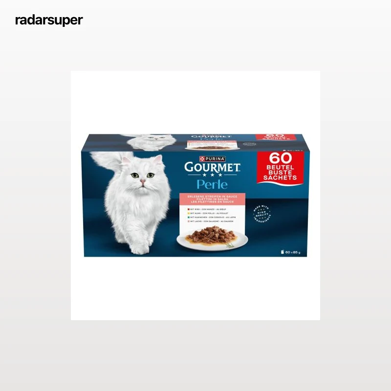 Comida húmeda filetitos en salsa para gatos Purina Gourmet Perle sobres 60x85 g.
